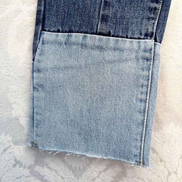 Blank NYC Girls' NWT Fare Warning Color Blocked Cropped Jeans Size 7 Kids New - Picture 3 of 11